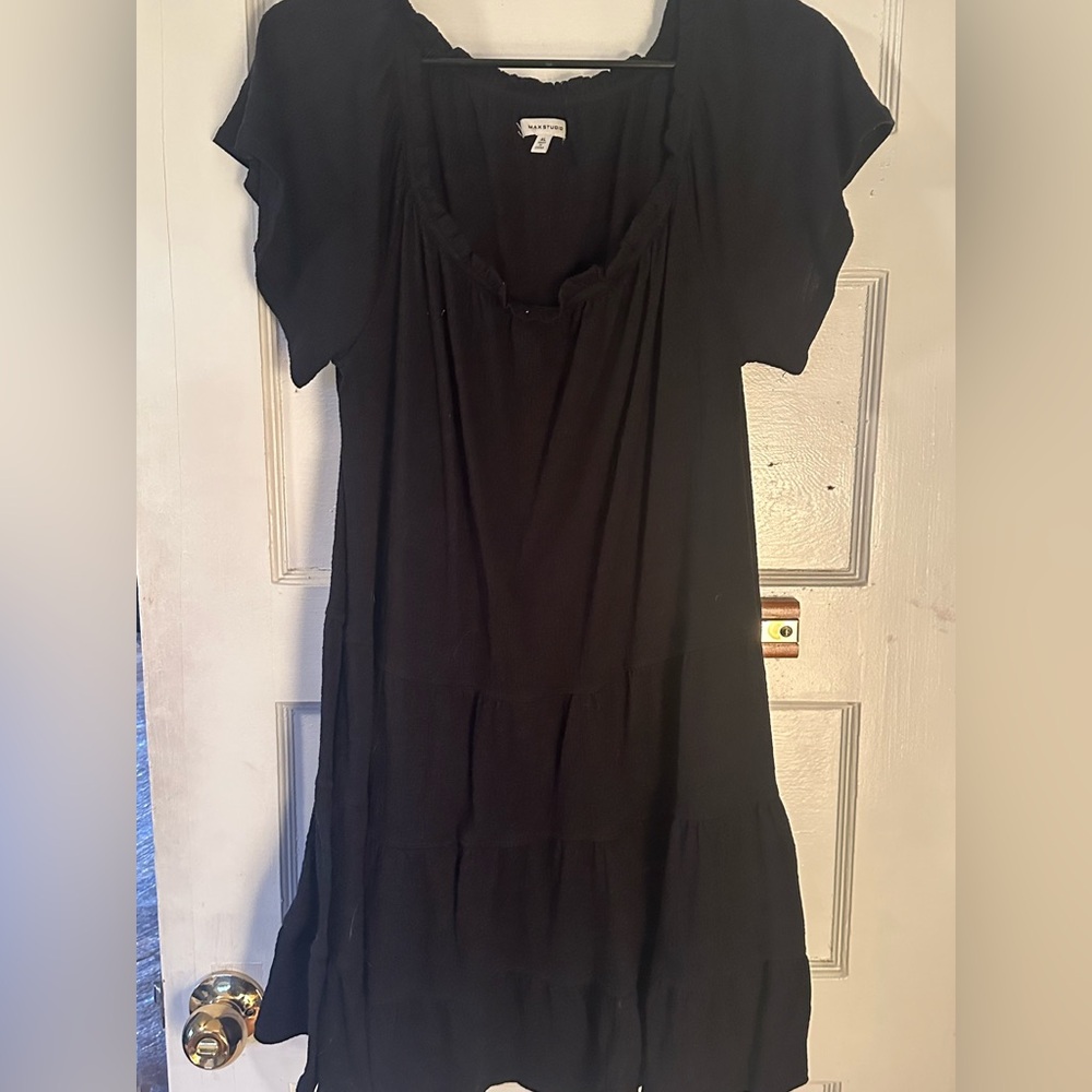 Max studio black ruffle dress